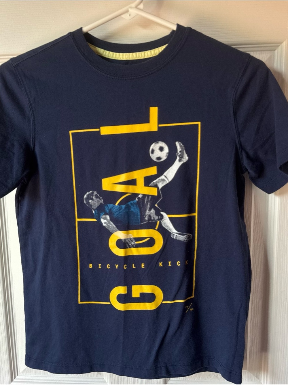 GAP Navy Short-Sleeve Graphic Tee with Yellow Print